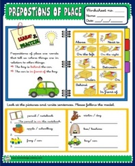 Prepositions of place - worksheets