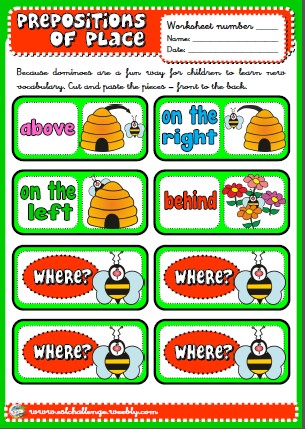#Prepositions of place picture dictionary dominoes