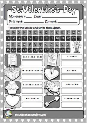 Valentine's worksheets