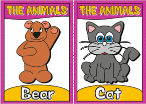 English teaching resources + the animals flashcards