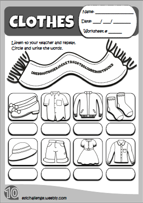 Clothes - worksheet 1