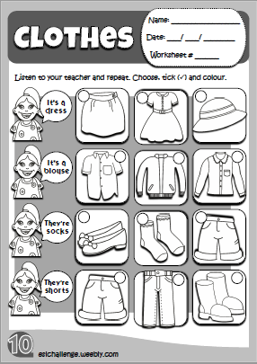 Clothes - worksheet 5