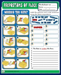 Prepositions of place - worksheets