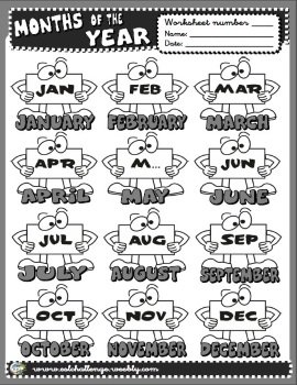 Months of the year picture dictionary