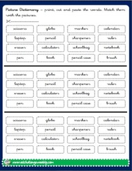 School Objects - picture dictionary