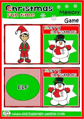 Christmas memory cards game