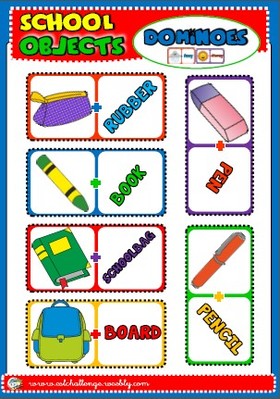 School objects - dominoes