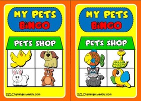 pets - bingo cards
