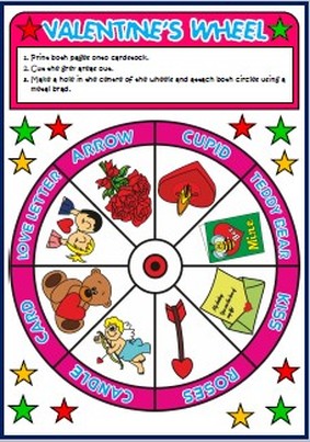 Valentine's vocabulary wheel