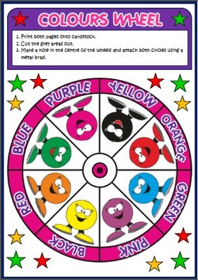 Colours - vocabulary wheel