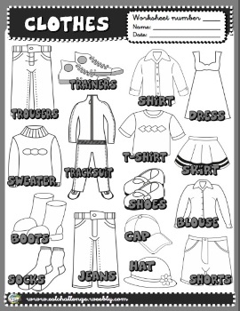 Clothes picture dictionary