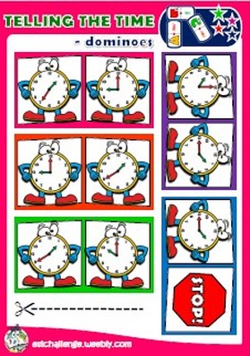 Telling the time dominoes