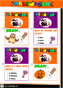 Halloween board game cards 