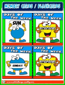 days of the week flashcards