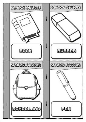 School objects - mini book