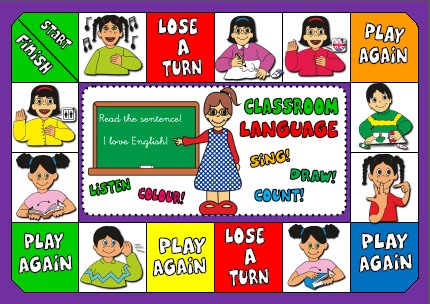 Classroom Language - board game