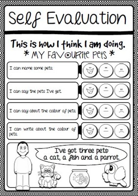 first graders - cover and self evaluation