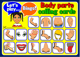 English teaching resources + body parts flashcards