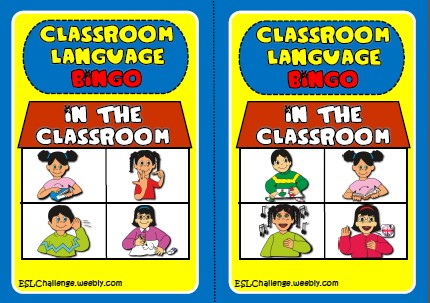 Classroom Language - bingo cards