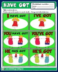 Have got - verb cards