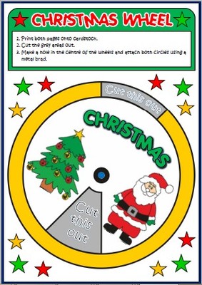 Christmas vocabulary wheel