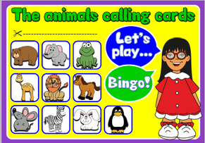 English teaching resources + the animals bingo