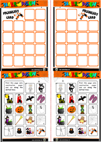 Halloween board game pictures cards