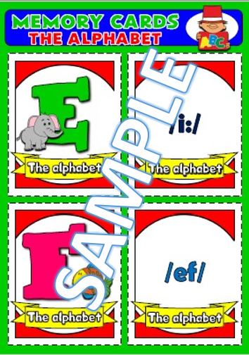 Alphabet memory cards + matching cards