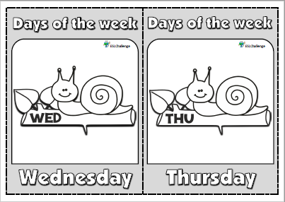 Days of the week - flashcards