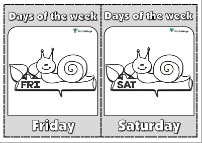 Days of the week - flashcards