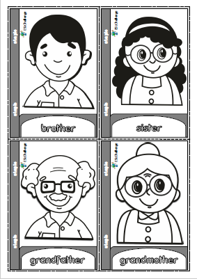 Family members - mini book (for colouring)