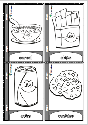 Food & drinks - mini book (for colouring)