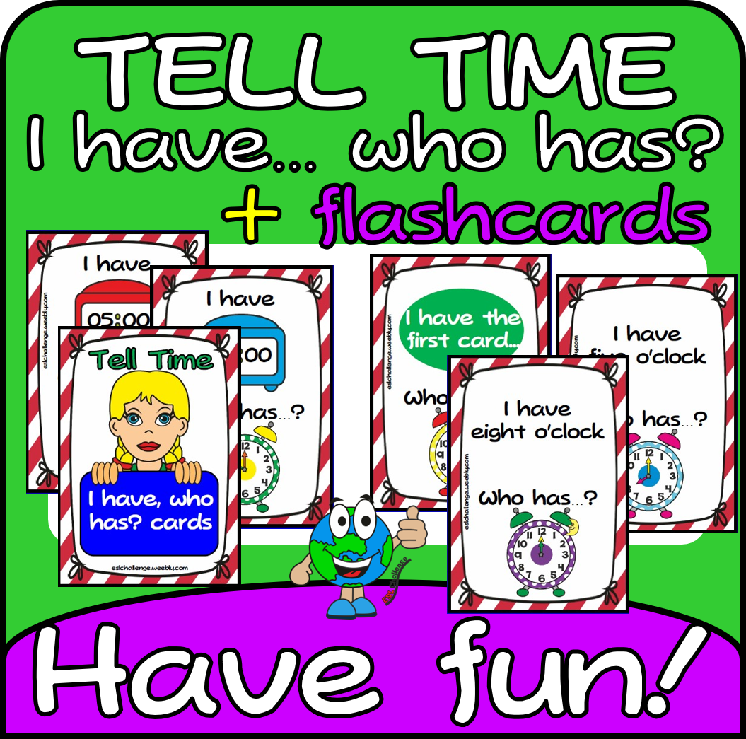 I have.... who has? tell time by the hour cards