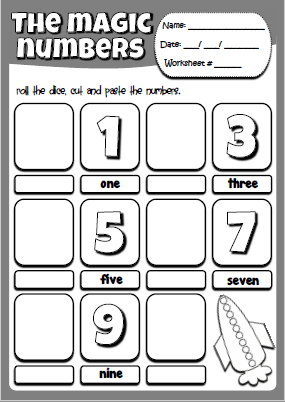 Numbers - dice (activity sheet)