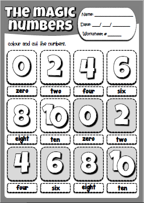 Numbers - dice (activity sheet - cut outs)