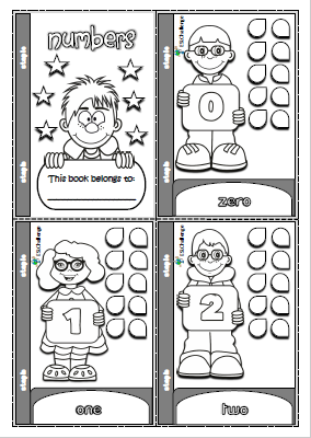 Numbers - mini book (for colouring)