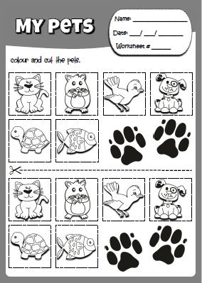 Pets - dice (activity sheet - cut outs)