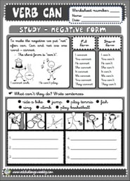 Expressing abilities - can - worksheets