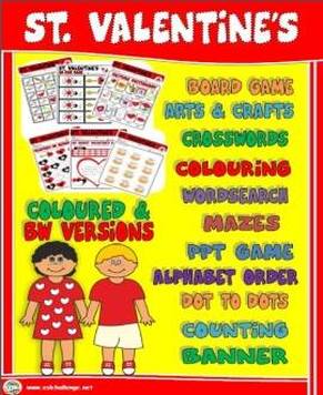 ST. VALENTINE'S RESOURCES - PRINTABLES AND PPT GAMES