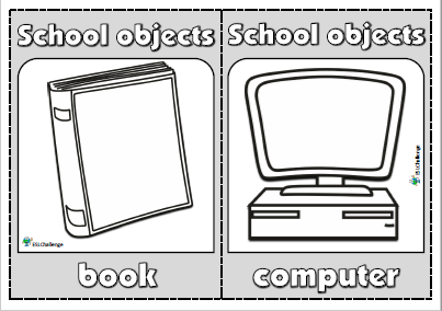 School objects - flashcards
