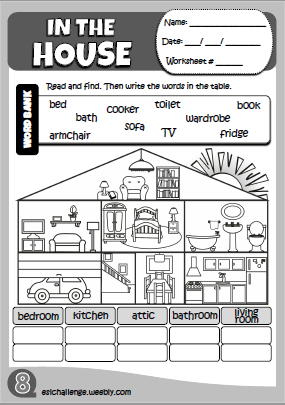 In the house - worksheet 3