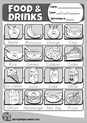 Food and drinks - picture dictionary
