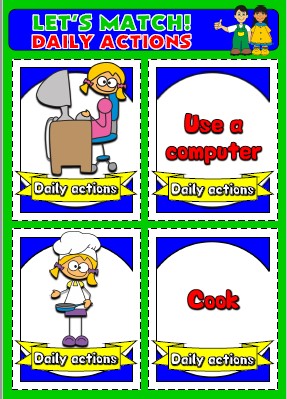 English teaching resources + action verbs flashcards