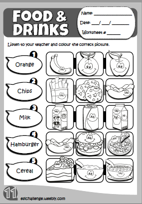 Food and drinks - worksheet 2