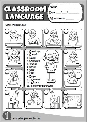 Classroom language - worksheet 4