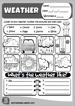 Weather - worksheet 4