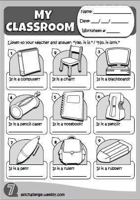 School objects - worksheet 9