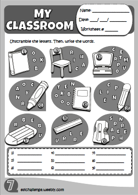 School objects - worksheet 5