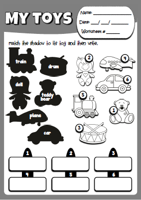 Toys - dice (activiy sheet)