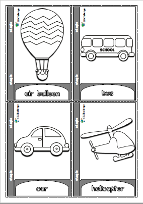 Transportation - mini book (for colouring)